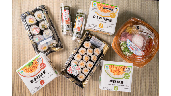 新商品の「手巻寿司」をはじめ納豆商品を最大8種類品揃え