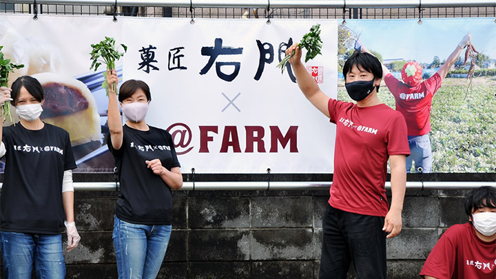 ＠FARMと右門のスタッフが参加したサツマイモ苗植え体験会