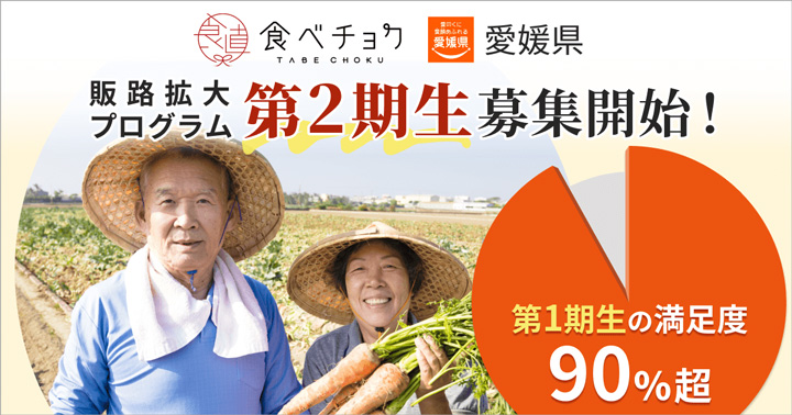 愛媛県と販路拡大プログラム実施　第2期生を募集中　食べチョク