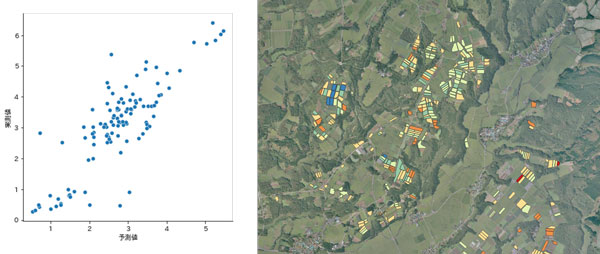 衛星データによる土壌の化学性パラメータの予測結果