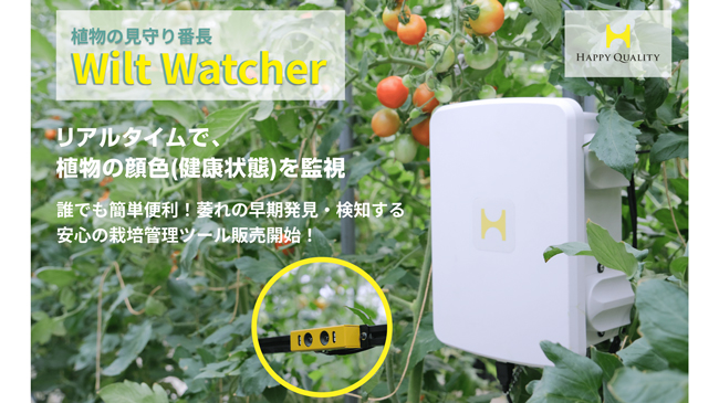 植物の萎れ早期発見・検知に役立つ栽培管理ツール「Wilt Watcher」発売　Happy Quality