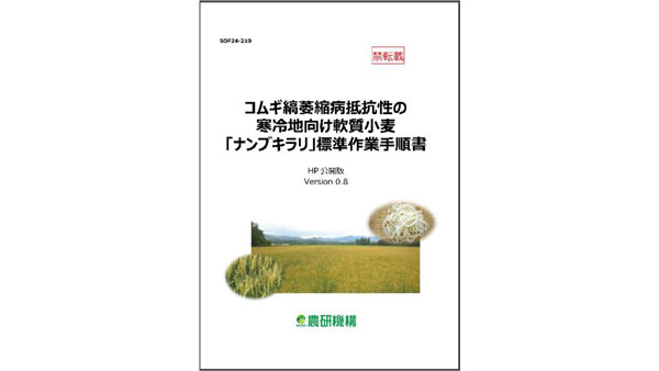 コムギ縞萎縮病抵抗性の寒冷地向け軟質小麦「ナンブキラリ」標準作業手順書を公開　農研機構.jpg