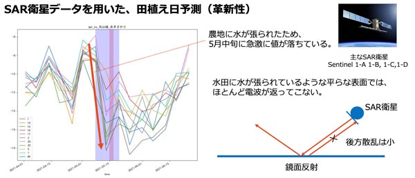 SAR衛星を用いた田植え日予測