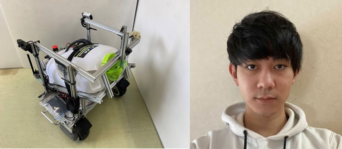 神戸大学院生の橋本さんが開発したみかん収穫サポートロボット
