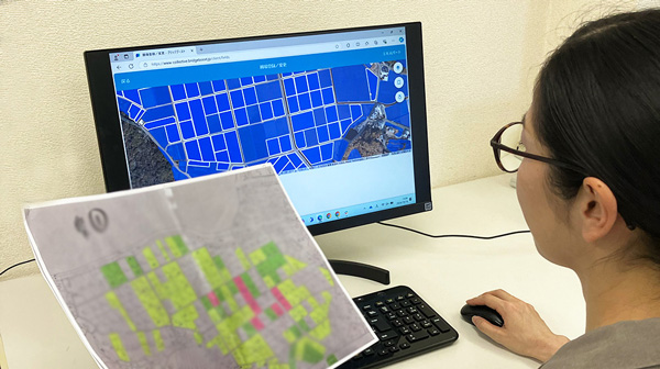 電子地図ベースで防除地図を作成