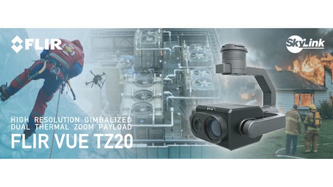 DJI製ドローン対応のデュアル赤外線ズームカメラ「FLIR Vue TZ20」を販売開始　SkyLink Japan